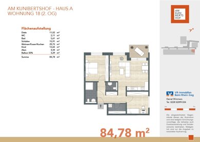 Wohnung zum Kauf provisionsfrei 404.000 € 3 Zimmer 84,8 m² 2. Geschoss Witterschlick Alfter, Witterschlick 53347