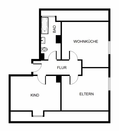 Wohnung zur Miete 299 € 2 Zimmer 46,5 m² 2. Geschoss frei ab 21.02.2025 Bülsestraße 94 Scholven Gelsenkirchen 45896