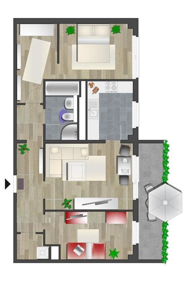 Wohnung zur Miete 410 € 3 Zimmer 68,4 m² 5. Geschoss Am Harthwald 3 Markersdorf 625 Chemnitz 09123