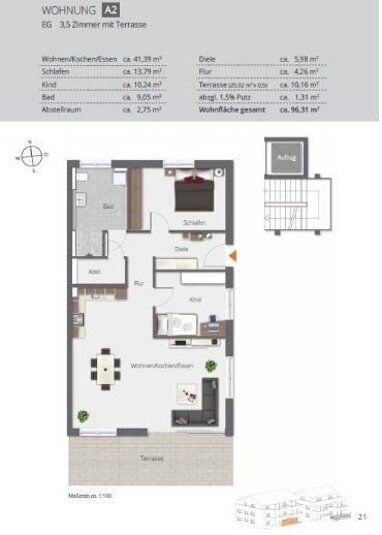 Wohnung zum Kauf Provisionsfrei 579.700 € 3,5 Zimmer 96,3 m² Friedrichshafen - West 3 Friedrichshafen 88045