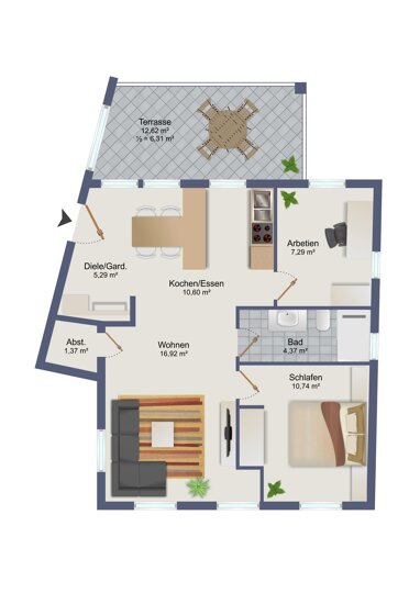 Wohnung zum Kauf 239.000 € 3 Zimmer 62,9 m² Berghaupten 77791