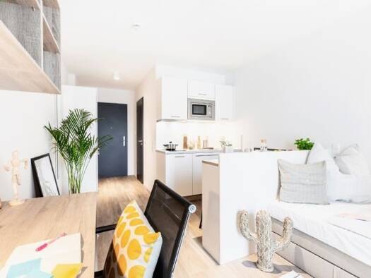 Studio zur Miete - Erstbezug nur mit Wohnberechtigungsschein 860 € 1 Zimmer 22 m² frei ab sofort Habsburger Straße 132-134 Neuburg Freiburg im Breisgau 79104