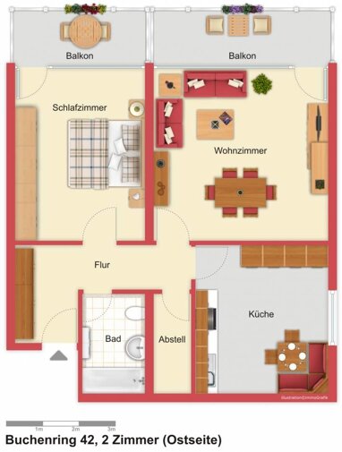 Wohnung zur Miete 805 € 2 Zimmer 73 m² 6. Geschoss Büchig Stutensee / Büchig 76297