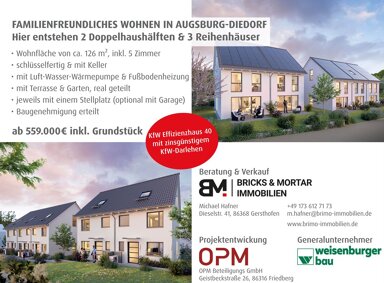 Doppelhaushälfte zum Kauf provisionsfrei 626.000 € 5 Zimmer 126,2 m² 214,9 m² Grundstück Diedorf Diedorf 86420