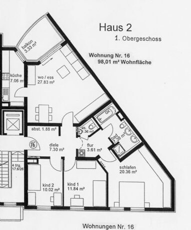 Wohnung zur Miete 980 € 4 Zimmer 98 m² 1. Geschoss Badstrasse 24 Altstadt / Innenstadt 15 Fürth 90762