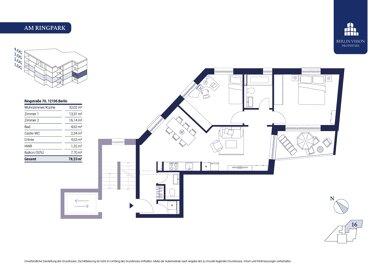 Wohnung zum Kauf 499.000 € 3 Zimmer 78,2 m² 2. Geschoss Ringstraße 70 Mariendorf Berlin 12105