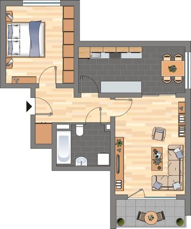 Wohnung zur Miete nur mit Wohnberechtigungsschein 367 € 2 Zimmer 58,5 m² 1. Geschoss Postgrabenstraße 2A Bellheim Bellheim 76756