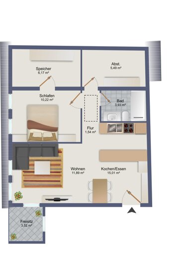 Wohnung zum Kauf 213.000 € 3 Zimmer 56 m² Berghaupten 77791