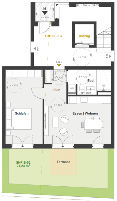 Terrassenwohnung zum Kauf 385.000 € 2 Zimmer Nasbacher Weg 18 Nord Schwabach 91126