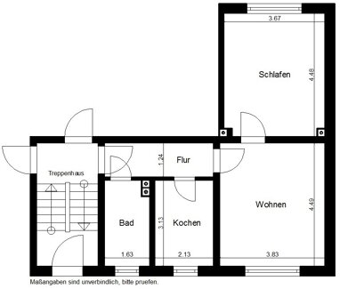 Wohnung zur Miete 277 € 2 Zimmer 48,6 m² Erdgeschoss Schwarzer Weg 1 Himmelgarten Nordhausen 99734