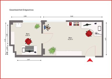 Büro-/Praxisfläche zur Miete provisionsfrei 5,72 € 2 Zimmer Großräschen Großräschen 01983