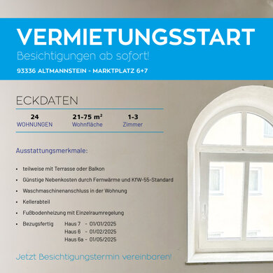 Wohnung zur Miete 250 € 2 Zimmer 21,1 m² frei ab sofort Markplatz 6 Steinsdorf Altmannstein 93336