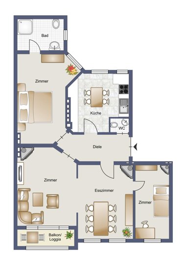 Wohnung zum Kauf 599.999 € 4 Zimmer 104 m² 1. Geschoss Steglitz Berlin 12163