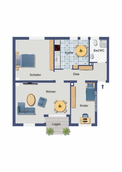 Wohnung zum Kauf provisionsfrei 217.500 € 3 Zimmer 77,3 m² 1. Geschoss Frankenstraße 18 Gremberghoven Köln 51148