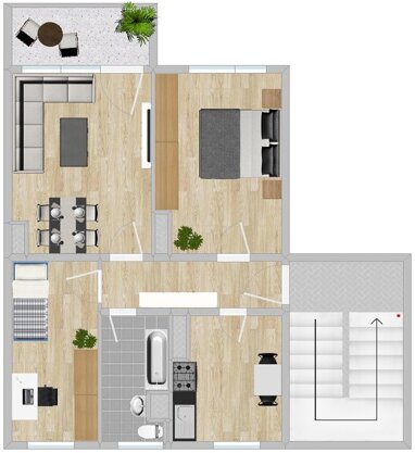 Wohnung zur Miete 318 € 3 Zimmer 63,6 m² 4. Geschoss Brandenburger Str. 10 Weida Riesa 01587