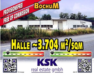 Lagerhalle zur Miete Provisionsfrei 3.704 m² Lagerfläche teilbar von 1.400 m² bis 3.704 m² Wattenscheid - Mitte Bochum 44866