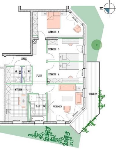 Wohnung zum Kauf Provisionsfrei 423.000 € 4 Zimmer 100,7 m² 1. Geschoss Fettenvorstadt / Stadtrandsiedlung Greifswald 17489