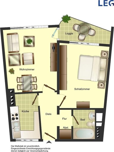 Wohnung zur Miete 449 € 2 Zimmer 53 m² 7. Geschoss frei ab 01.04.2025 Schopenhauerstraße 8 Foche - Demmeltrath - Fuhr Solingen 42719