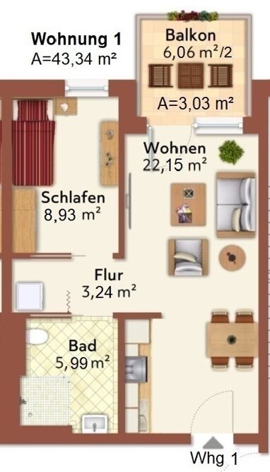 Wohnung zur Miete 770 € 2 Zimmer 43,3 m² Erdgeschoss Marktplatz 44 Velden Velden 84149