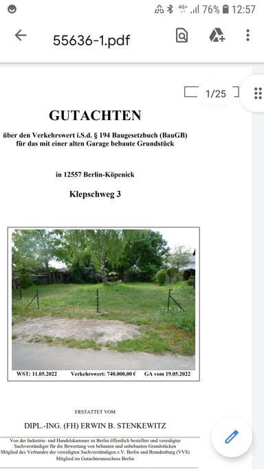 Grundstück zum Kauf provisionsfrei 950.000 € 1.300 m² Grundstück Klepschweg 3 Köpenick Berlin 12557