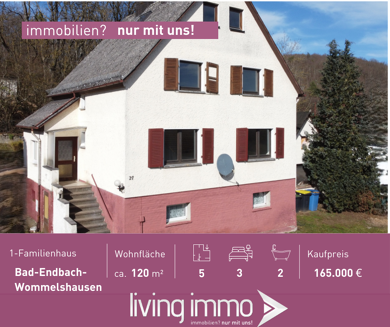 Einfamilienhaus zum Kauf 165.000 € 5 Zimmer 120 m² 600 m² Grundstück Wommelshausen Bad Endbach 35080