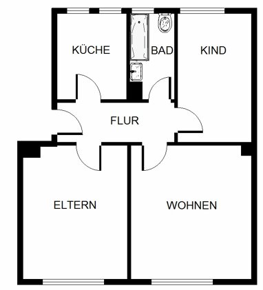 Wohnung zur Miete 389 € 3 Zimmer 57,3 m² 1. Geschoss Blomberger Weg 14 Scholven Gelsenkirchen 45896