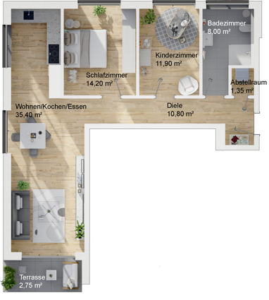 Wohnung zum Kauf Provisionsfrei 399.900 € 3 Zimmer 84,4 m² Erdgeschoss Reimelstraße 3 Ravolzhausen Neuberg 63543