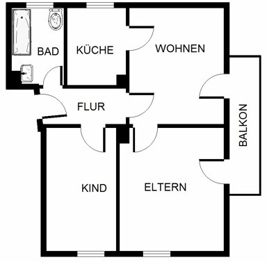 Wohnung zur Miete 389 € 3 Zimmer 52,2 m² 1. Geschoss Brinkmannsweg 3 Hassel Gelsenkirchen 45896