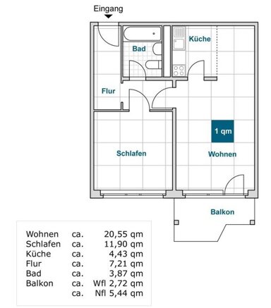 Wohnung zur Miete 389 € 2 Zimmer 50,7 m² 9. Geschoss frei ab 08.03.2025 Herzberger Str. 26 Prohlis-Nord (Jacob-Winter-Platz) Dresden 01239