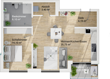 Wohnung zum Kauf provisionsfrei 306.900 € 2 Zimmer 67,7 m² 1. Geschoss frei ab sofort Reimelstraße 3 Ravolzhausen Neuberg 63543