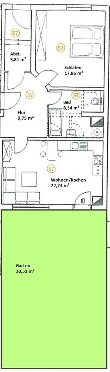 Wohnung zum Kauf provisionsfrei 237.100 € 2 Zimmer 64,5 m² EG Südvorstadt Leipzig 04275