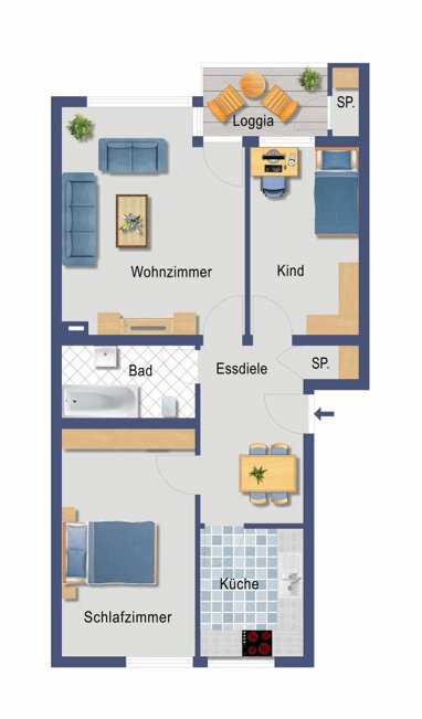 Wohnung zum Kauf Provisionsfrei 200.000 € 3 Zimmer 69 m² 2. Geschoss Burgstraße 71 Vingst Köln 51103