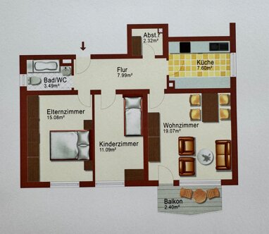 Wohnung zur Miete 750 € 3 Zimmer 68 m² 8. Geschoss Lindleinsmühle Würzburg 97078