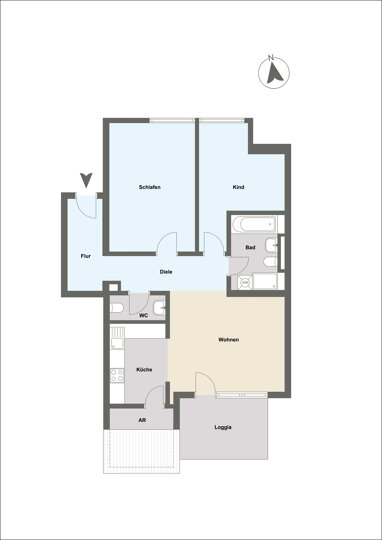 Wohnung zur Miete 1.040 € 3 Zimmer 77 m² 2. Geschoss Mainaschaff 63814