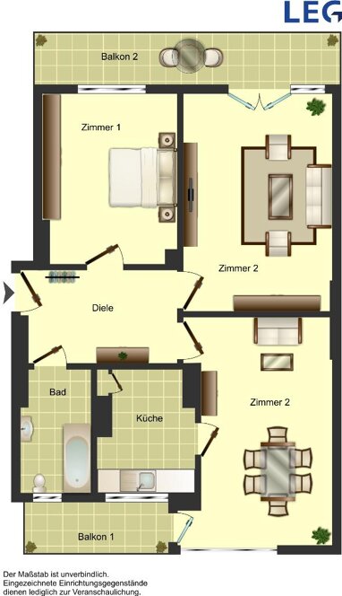 Wohnung zur Miete 582 € 3,5 Zimmer 56,3 m² 1. Geschoss Fabriciusstraße 14 Buchforst Köln 51065