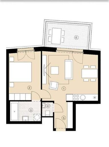 Wohnung zur Miete 500 € 2 Zimmer 50 m² Nauklerstr. 57 Universität Tübingen 72074