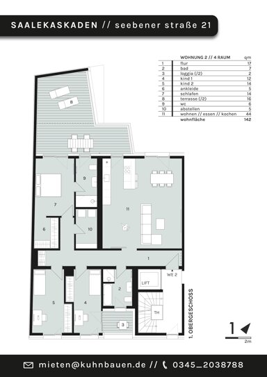 Wohnung zur Miete 1.950 € 4 Zimmer 142 m² 1. Geschoss Seebener Strasse 21 Ortslage Trotha Halle (Saale) 06114