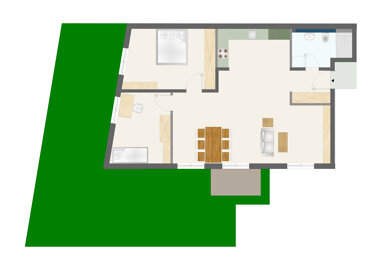 Terrassenwohnung zur Miete 1.340 € 3 Zimmer 92 m² Erdgeschoss Antoniterstr. 6-8 Lamboy Hanau 63452