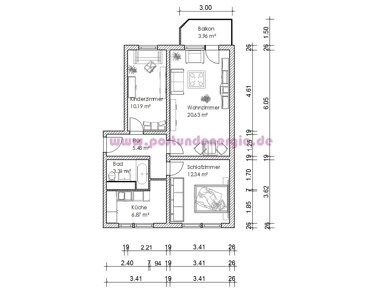 Wohnung zur Miete 346,67 € 3 Zimmer 59,8 m² 4. Geschoss Spielhagenstraße 51 Spielhagensiedlung Magdeburg 39110