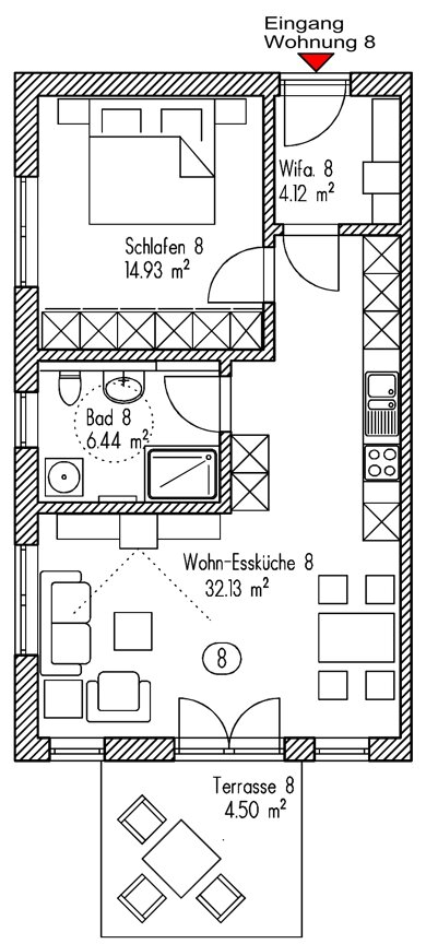 Terrassenwohnung zum Kauf provisionsfrei 263.700 € 2 Zimmer 60 m² Eyb Ansbach 91522