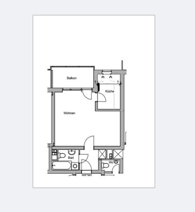 Wohnung zur Miete 610 € 1,5 Zimmer 38,5 m² 2. Geschoss frei ab sofort Schwaketenstraße 68 Fuerstenberg Konstanz 78467