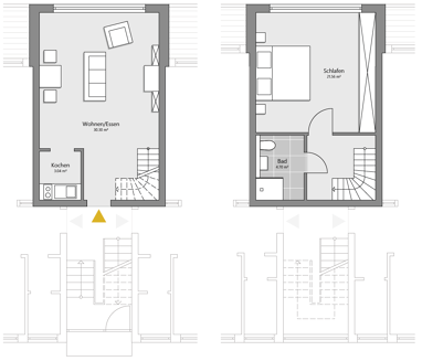 Maisonette zur Miete 450 € 2 Zimmer 59,6 m² Erdgeschoss Straßburger Str. 144 Schlad Oberhausen 46047