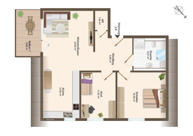 Wohnung zum Kauf 346.000 € 3 Zimmer 84,1 m² Watterdingen Tengen 78250