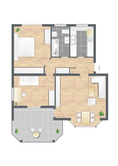 Wohnung zur Miete 700 € 3 Zimmer 78 m² frei ab sofort Hildastraße Kurpark Wiesbaden 65189