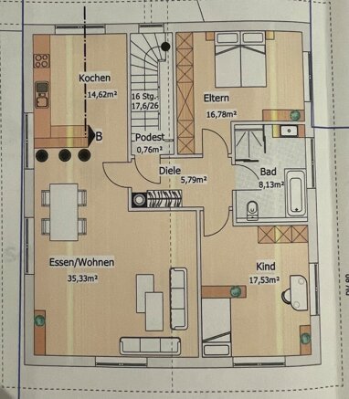 Wohnung zur Miete 950 € 3,5 Zimmer 90 m² 1. Geschoss Schlichemweg 5 Bösingen Bösingen 78662