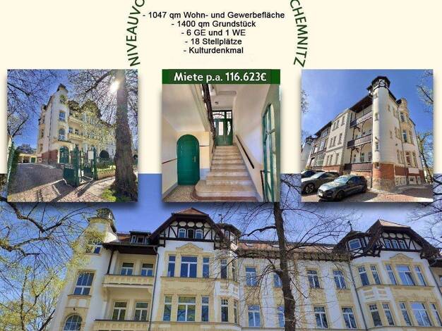 Mehrfamilienhaus zum Kauf 1.999.000 € 40 Zimmer 1.047 m² 1.400 m² Grundstück Kaßberg Chemnitz 09112