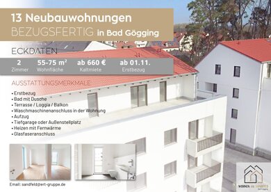 Wohnung zur Miete 700 € 2 Zimmer 55 m² frei ab sofort Sandfeld Neustadt Neustadt a.d.Donau 93333