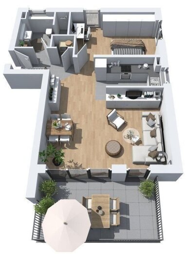 Penthouse zum Kauf Provisionsfrei 448.000 € 2 Zimmer 64 m² 1. Geschoss Gibb Wiesbaden 65203
