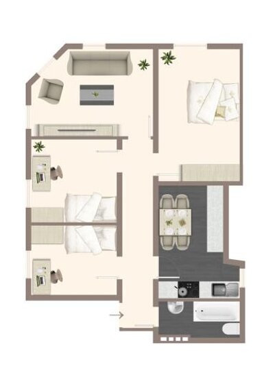Wohnung zur Miete 768 € 4 Zimmer 96 m² 2. Geschoss Berliner Straße 222 Diemitz Halle (Saale) 06116