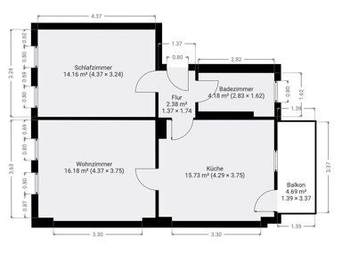 Wohnung zur Miete 350 € 2 Zimmer 57 m² EG frei ab 01.05.2025 Liebigstr. 22 Schedewitz Zwickau 08056